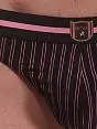Мужские черные трусы в розовую полоску с широкой резинкой HOM Smart Stripes 02177cK9